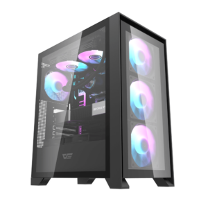 Dark Flash DRX70 Glass Black  ATX case with 4 ARGB fans pre-installed