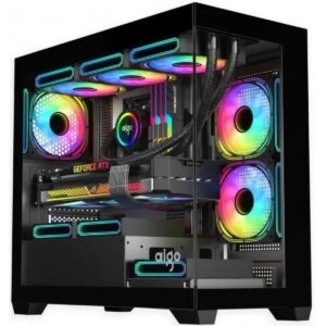 DarkFlash C218M Black ATX Case with 3×AIR12X ARGB Fans (5V 3-Pin) + AE650 Power Supply