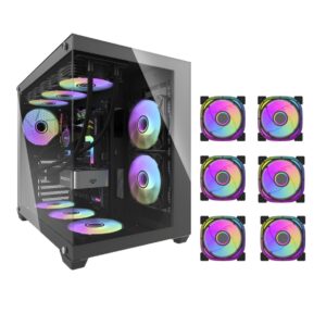 AIGO C285P ATX PC Case | Black | High-Airflow Gaming Chassis