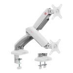 GAMEON GO-5450 Dual Monitor Arm – White, Fits 17"–32" Screens, Adjustable, Gaming & Office Use