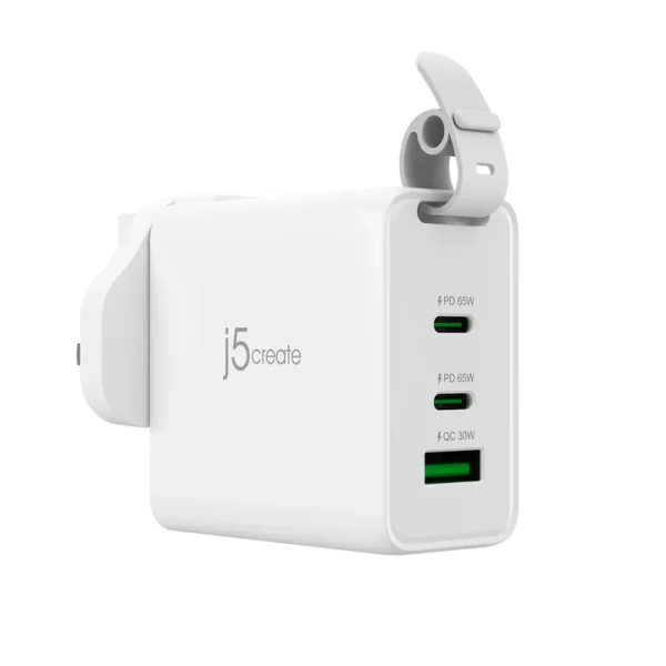 65W GaN USB-C® 3-Port Charger – Fast & Efficient Charging (UK Plug) - Image 3