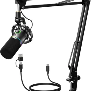 MAONO PD200X USB/XLR Dynamic Microphone | RGB Lighting | Podcast & Gaming Mic