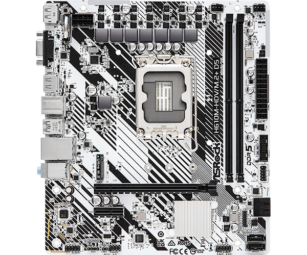 ASRock H610M-HDV/M.2+D5 | Intel 13th & 12th Gen Micro-ATX Motherboard with DDR5, PCIe 4.0 & M.2 - Image 2